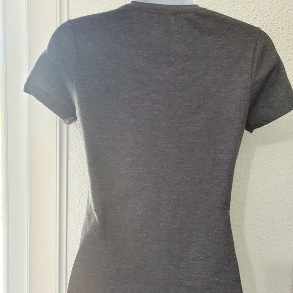 Bella + Canvas Women's Heather Gray/Grey Cotton Blend V-Neck T-Shirt Sz S NEW! - Picture 2 of 5
